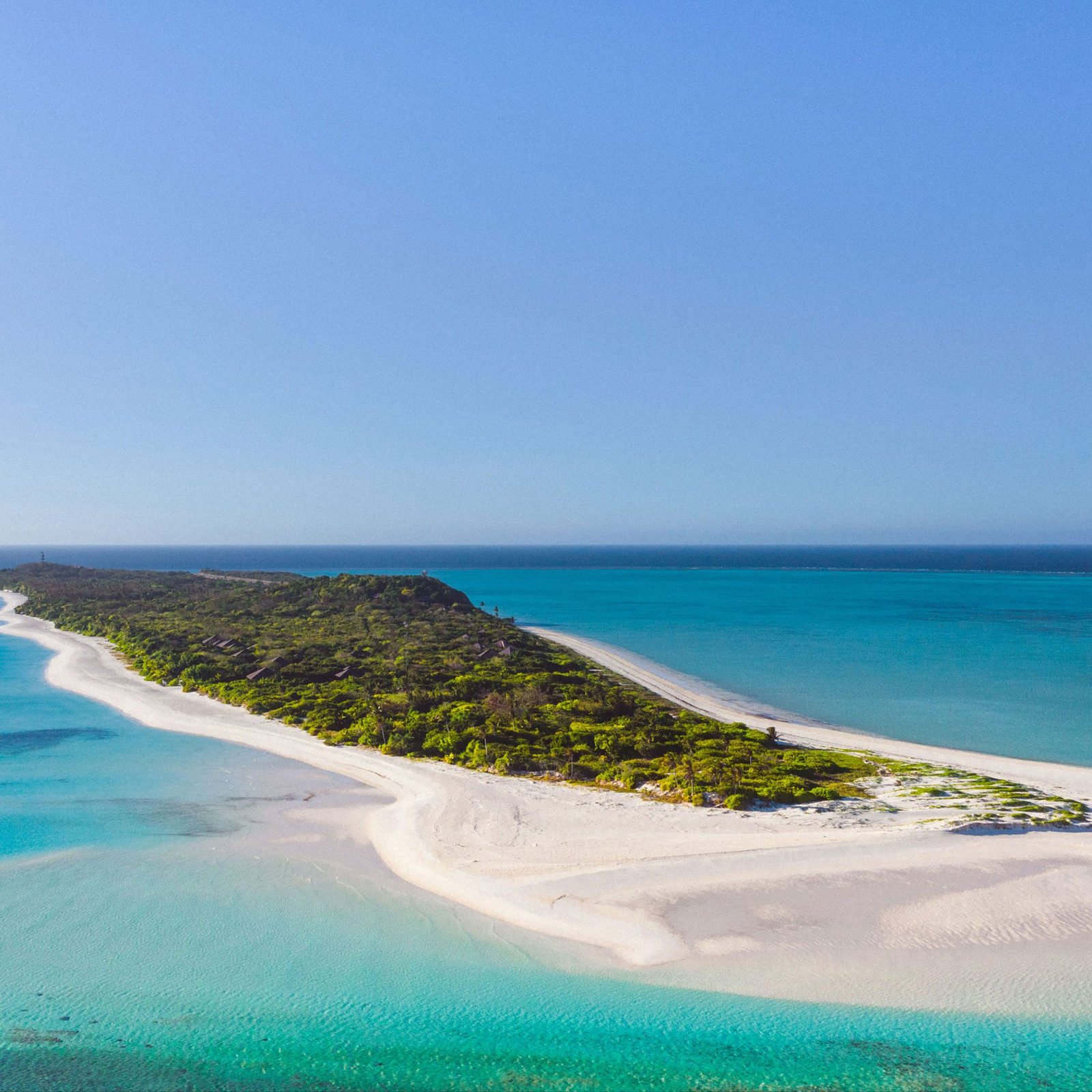 Sandbar and turquoise sea at Amanpulo, Philippines