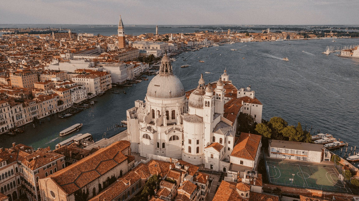 Venice from above, a Four Seasons Yachts port of call